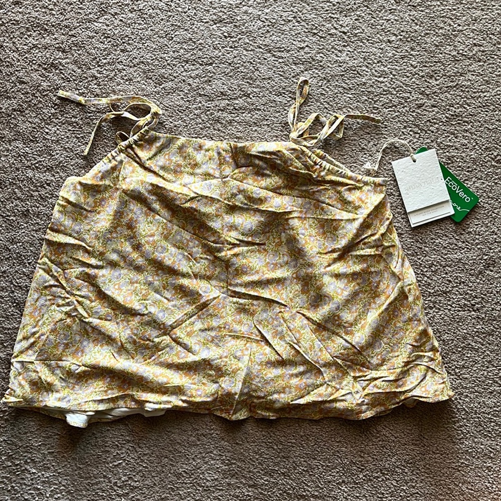 Floral Skirt with Cutout Details